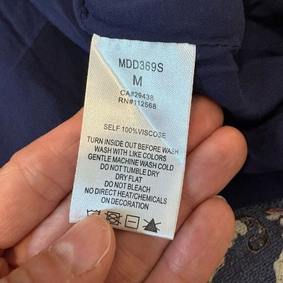 NWT Miss Me Dress Lace Floral Lined High Low Button Front Short Sleeve M - Picture 13 of 14